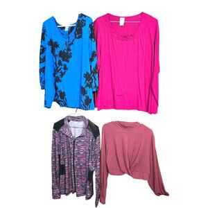 Women's 2X 18W 20W Tops Shirts Blouses Sweaters Wholesale Bulk Lot of 4 2XL XXL